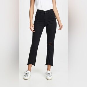 Levi's 724 High Rise Straight Crop in Black | US Women's Size 25, Inseam 26